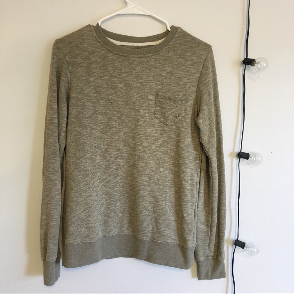 Green Volcom Pocket Crewneck